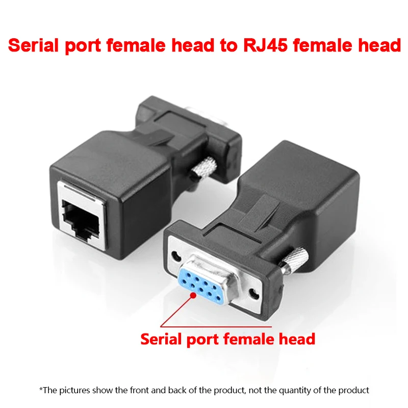 1PCS DB9 RS232 Male/Female To RJ45 Female Adapter COM Port To LAN Ethernet Port Converter