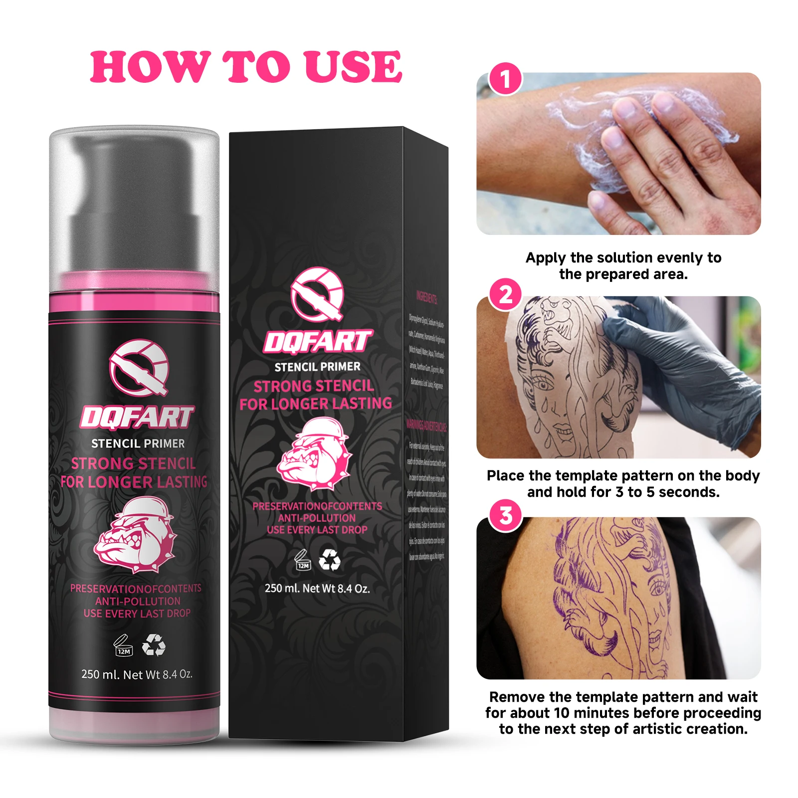DQFART 250 مللي/120 مللي جل نقل الوشم عالي الجودة ملحقات مستلزمات الوشم الاحترافية #6