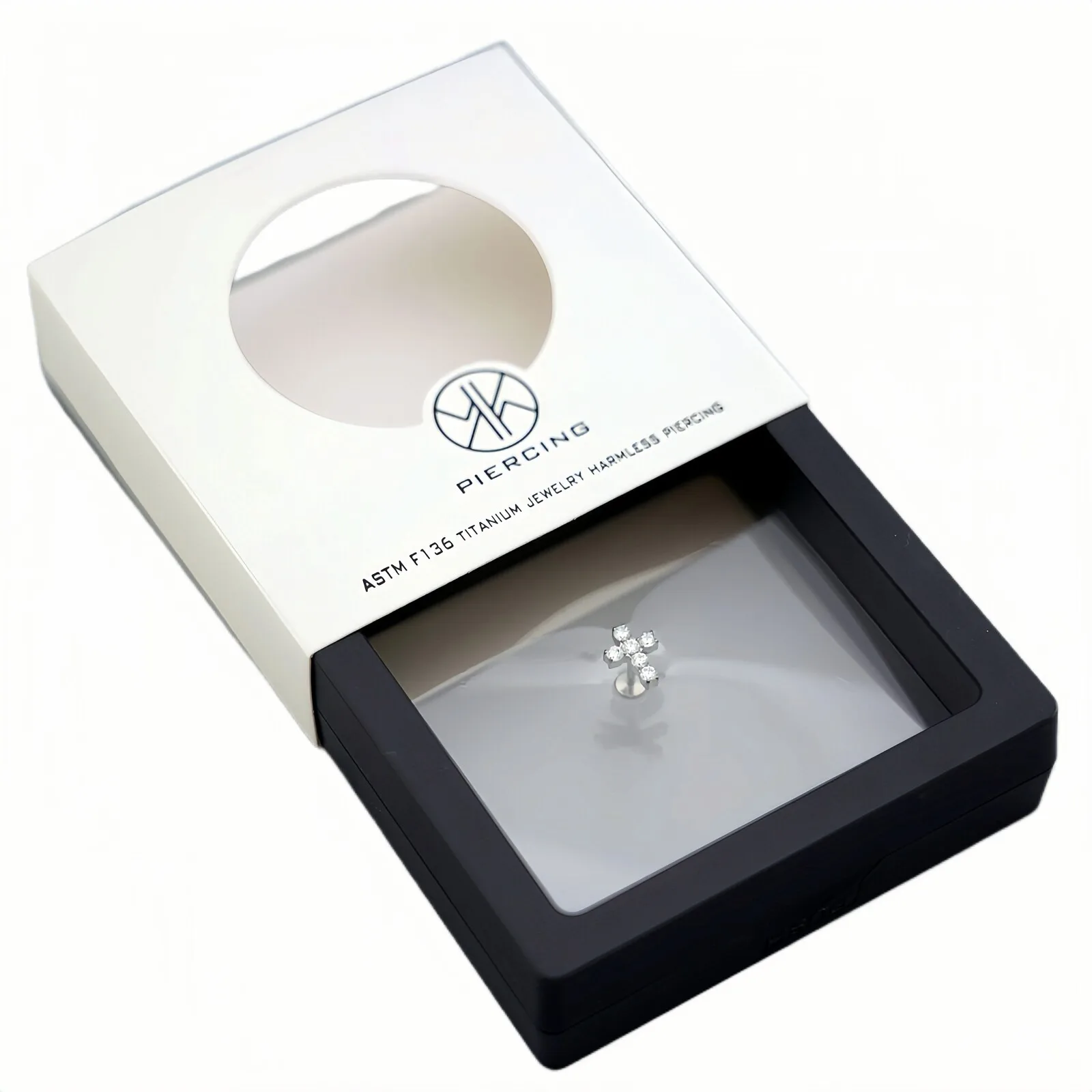 1 قطعة زرع الصف التيتانيوم Labret ثقب داخليا الخيوط شقة عودة قرط الاذن المرصع مع تشيكوسلوفاكيا معبد الصليب أعلى مجوهرات للجسم #6