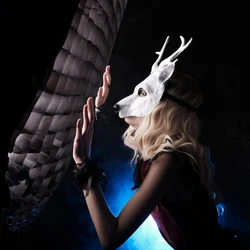 Cosplay Goat Skull Mask Animal Deer Half Face PU Foam Masquerade Carnival Party Props Rave Sheep Bone Mask Ball Halloween Mask