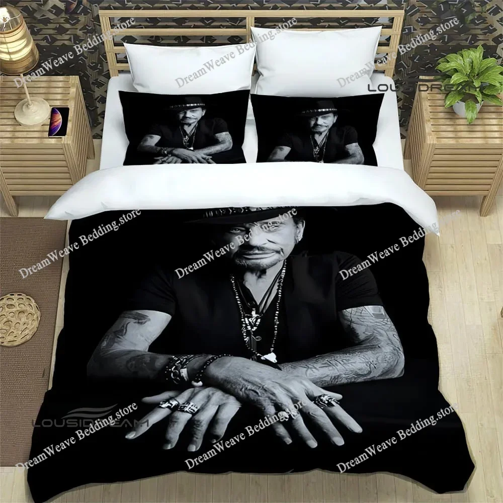 

Rock Star Johnny Hallyday Bedding Set Duvet Cover 3d Bedding Fashion Design Decoration King Duvet Cover Set Double Bed Set741