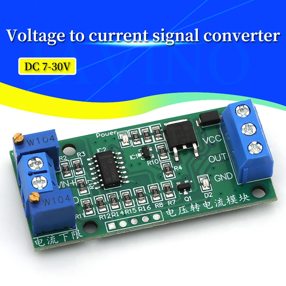 Javino1/5/10Pcs Current Transmitter Signal Converter Module 0-15V to 4 -20mA Voltage To Current Module