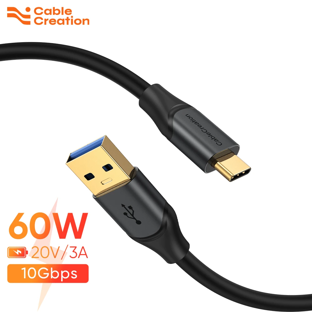 

CableCreation USB Type C 3A 60W Mobile Phone Power Cable 20V 10GbpsUSB 3.1 Type C Data Cable for External SSD Samsung LG xiaomi