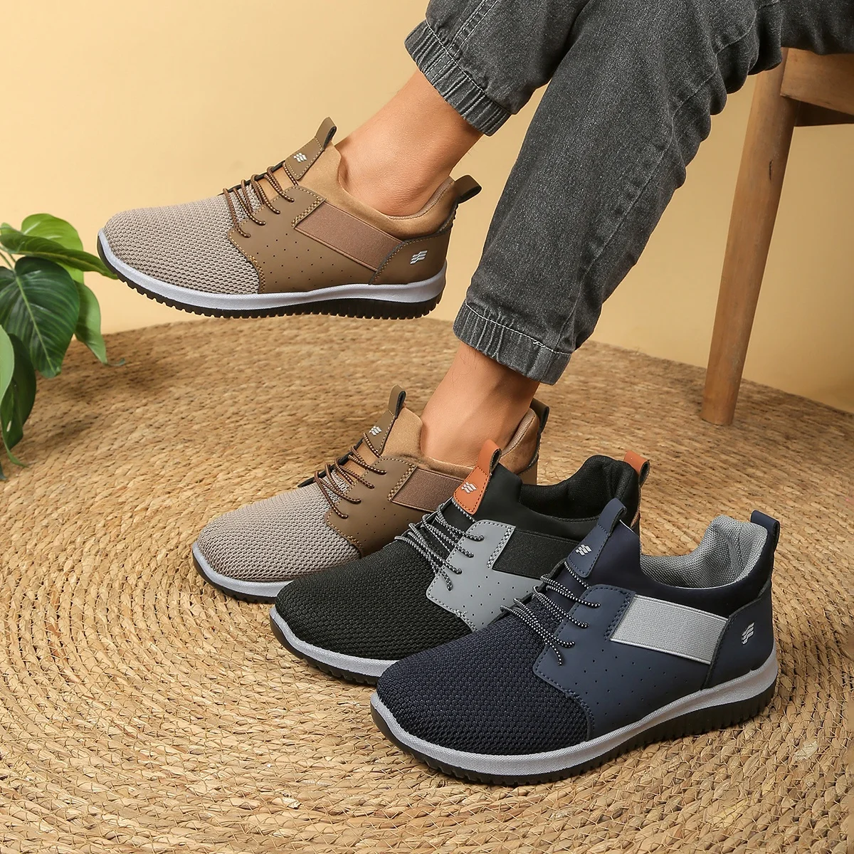 Men's Breathable Mesh Sneakers Lightweight Soft Sole Sports Shoes Non Slip Durable All Match Daily Walking Footwear DropShipping
