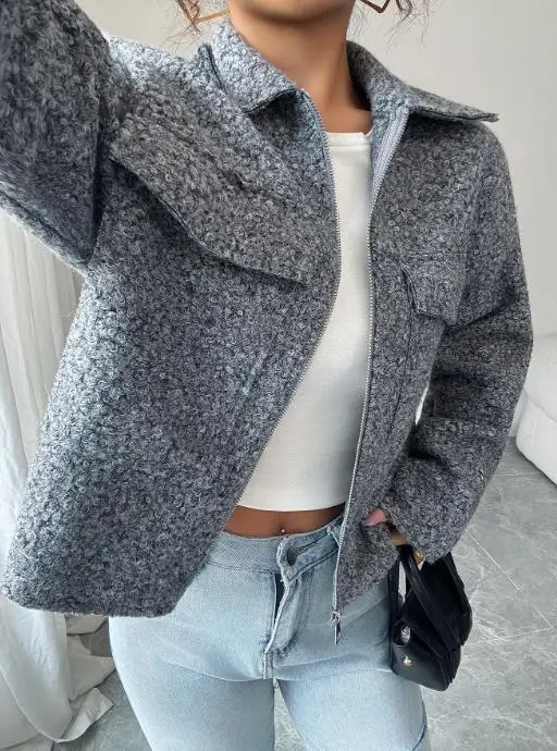 Women's Elegant Long Sleeved Jacket Small Coat Fashionable Autumn Winter 2025 Stylish Clothing for Ladies