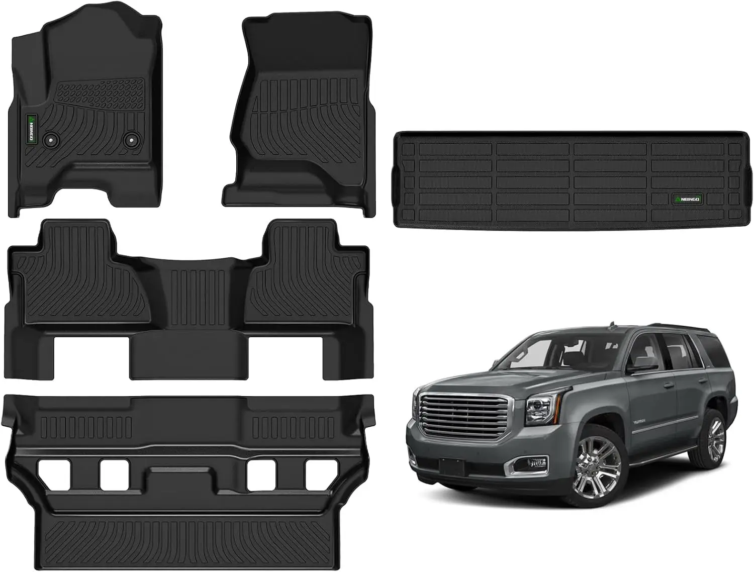 ®Floor Mats Fit for Chevy Tahoe/GMC Yukon 2015-2020(Bucket Seat / 7 Seat)(Not for XL)&Cargo Liners All Weather Mats for Tahoe TP