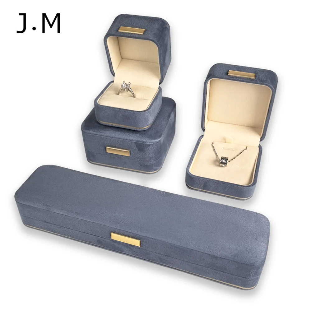 

20Pcs/lot Blue Round Corner Gold Buckle Silk/Velvet Jewelry Gift Box Ring Bracelet Bangle Pendant Anniversary Jewellery Box