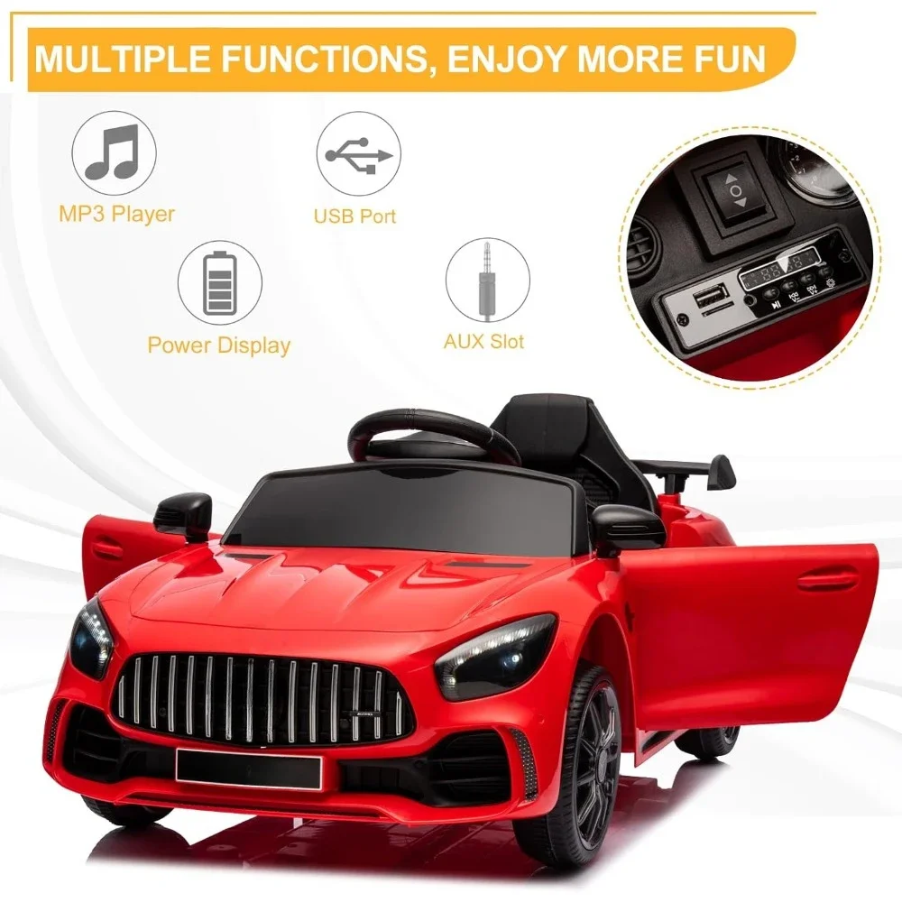 Coche de juguete con mando a distancia para niños, coche deportivo con bocina, reproductor de música, 12V, 4,5 Ah, mercedes-benz