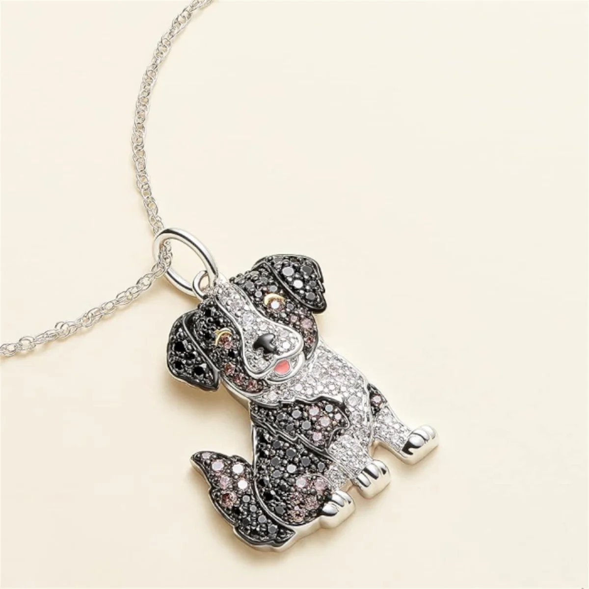 Creative Cartoon Border Collie Pendant Necklace for Women, Perfect Women's Jewelry Accessories for Dog Lovers Souvenir Gift