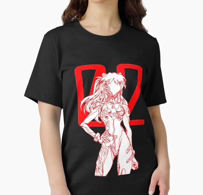 Heiß begehrtes Sommer-Mode-T-Shirt: Neues Anime New Century Gospel Warrior EVA Outdoor-T-Shirt aus Baumwolle mit lockerem Rundhalsausschnitt, ideal für die Straße