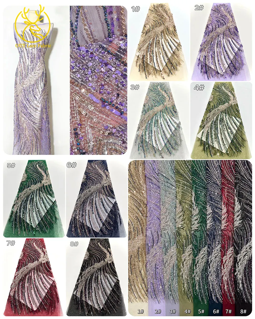 Luxury French Sequin Beaded Lace Fabric 2025 High Quality African Nigerian Groom Mesh Tulle Fabric Ladies Party Wedding Dresses