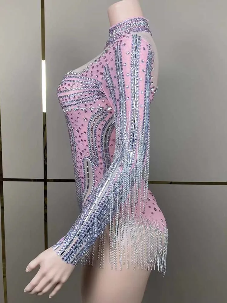 Combinaison à franges élastiques, estampage à chaud, Sexy, haute qualité, nouvelle mode, vêtements personnalisés pour femmes, 2025