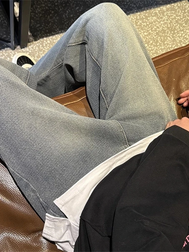 

Американские джинсы в стиле ретро Starry Night, мужские джинсы на весну и осень, свободные прямые брюки в стиле хип-хоп, модная молодежная одежда