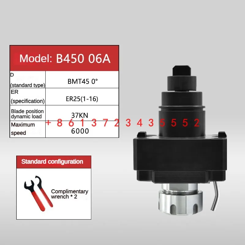 NEW BMT40 45 55 side milling power tool holder ER25 internal/external lock turning and milling compound center 0° power head