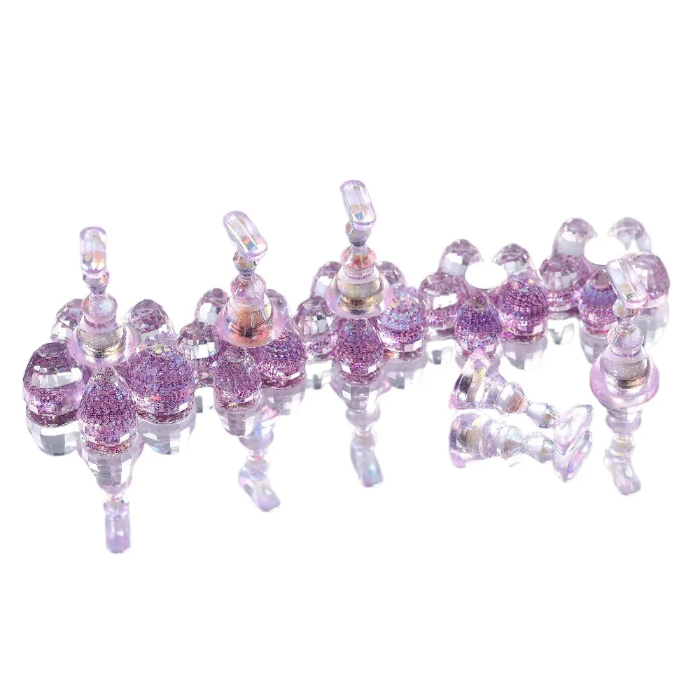 Support magnétique pour ongles en forme de fleur de cristal, presse sur 5 supports pour ongles, Kit d'affichage pour Nail Art, Base acrylique magnétique forte