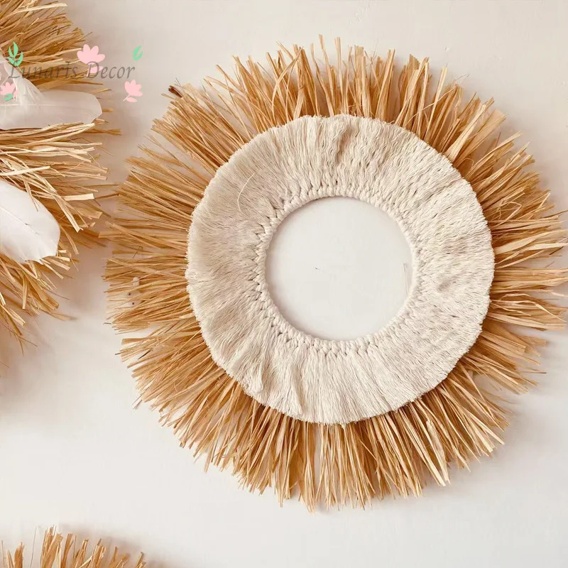 Rafi grass wall pendant new straw weaving Morocco hotel homestay wall hanging wall decoration spot