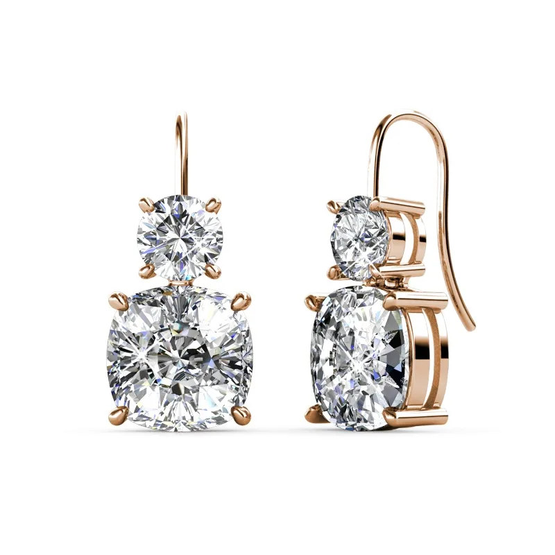 

Daisini Trendy Stud Earrings Embellished with Swarovski Crystals for Women Bling 18k Gold Plated Round Elegant Dainty Gift
