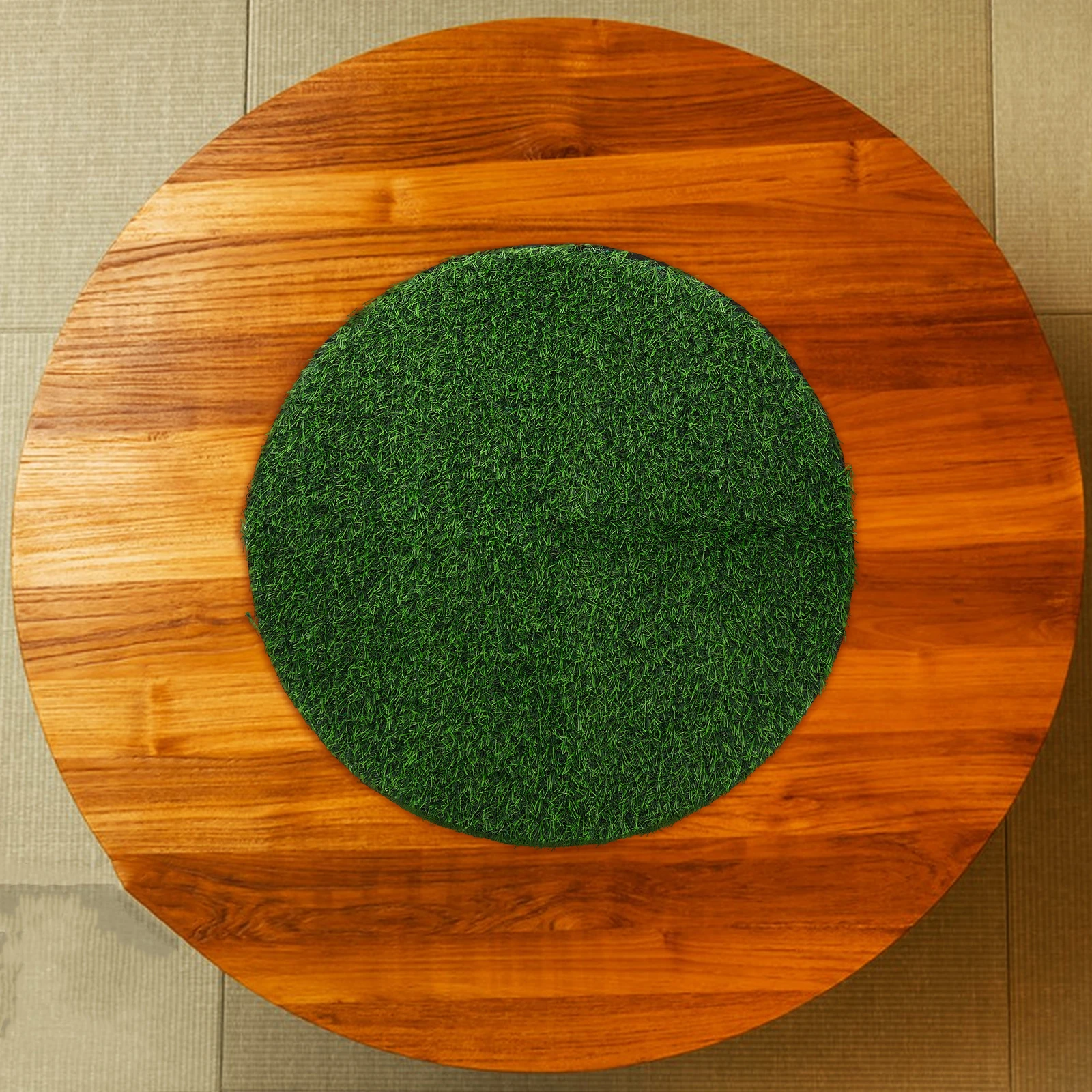 

Pvc Grass Mat Green Artificial Round Decorative Table Runner For Kitchen Coffee Bar Outdoor Fall Thanksgiving Decorations