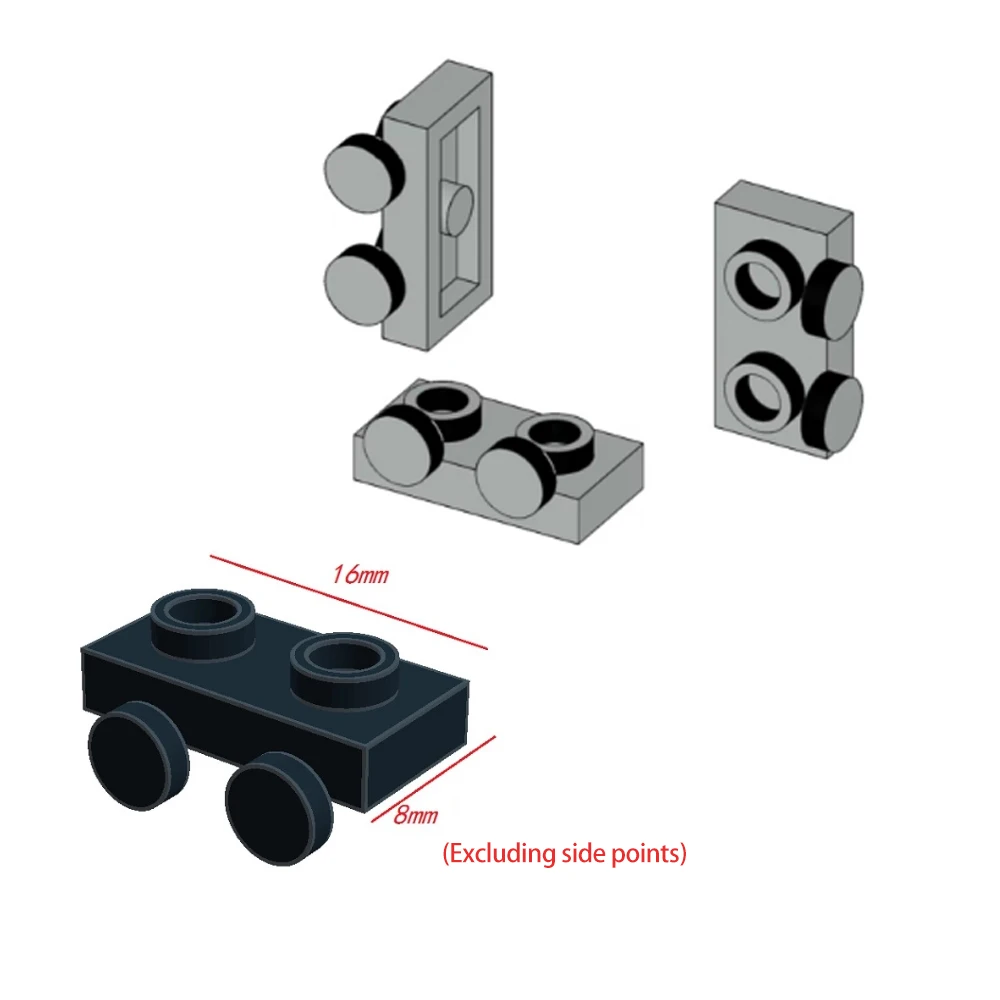 MOC 10 Uds 3023 placa especial 1x2 soporte de dirección Kit de bloques de construcción trae tablero de dos puntos ladrillos juguetes de partículas regalos para niños