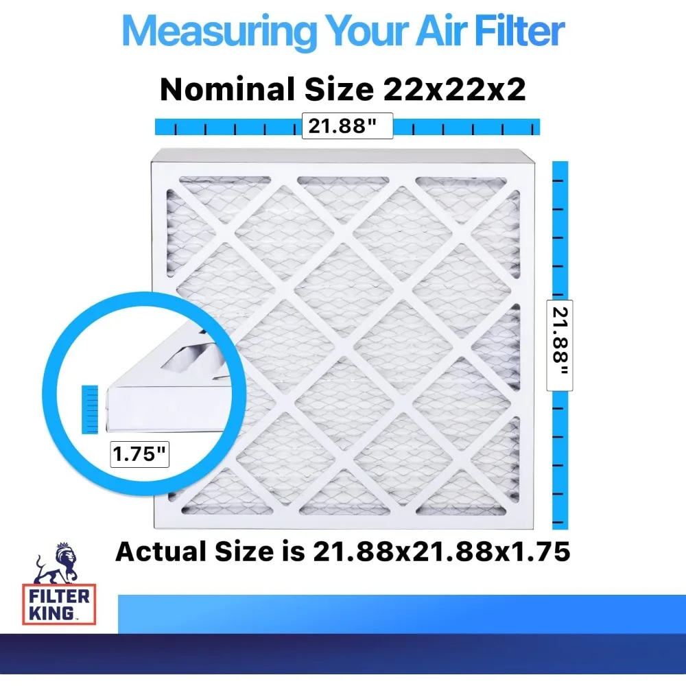 12 عبوة 22 × 22 × 2 MERV 8 مرشحات هواء مطوية لأنظمة HVAC - صنع في الولايات المتحدة الأمريكية - الحجم الفعلي 21.88 × 21.88 × 0.33 بوصة - عالية الفعالية #2