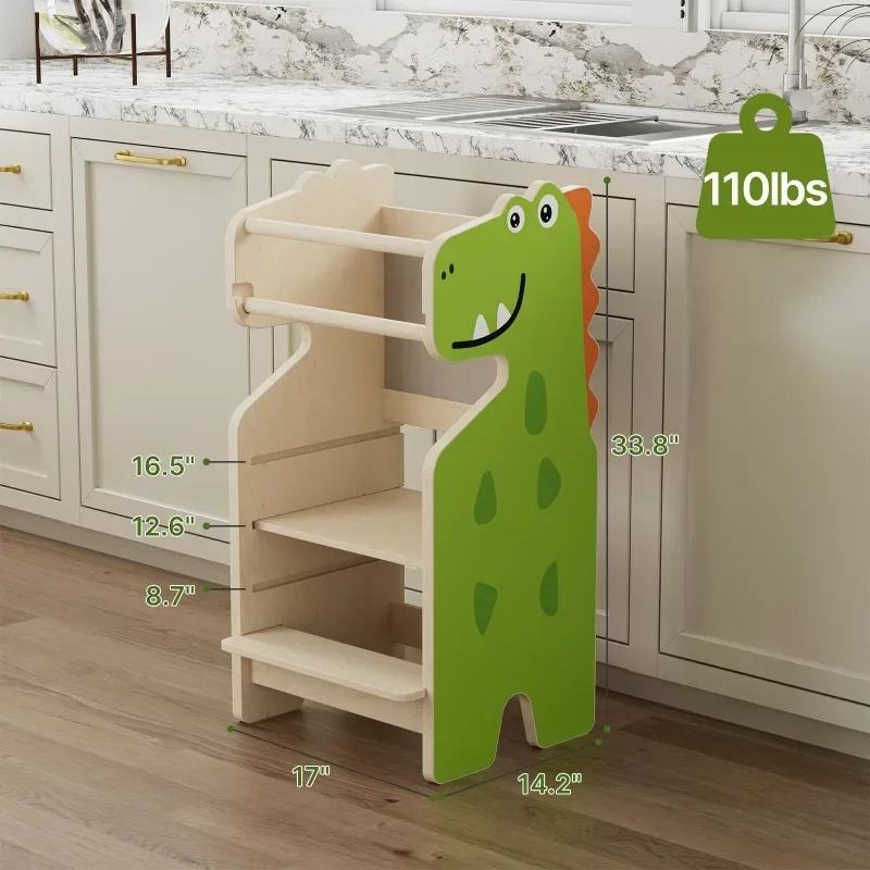Solid wood learning tower baby ladder hand washing stool heightening stool bathroom washing table climbing stool