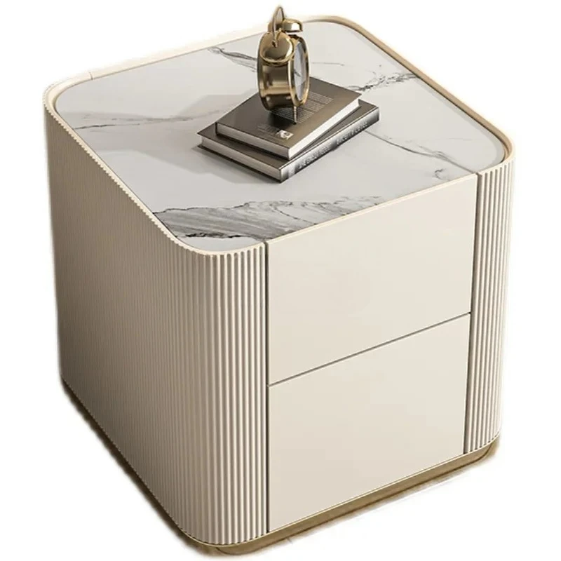 Simple modern bedside table, paint, light luxury storage, minimalist storage, bedside table