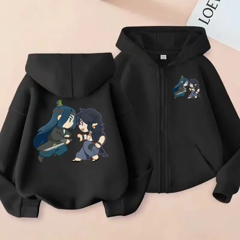 سويت شيرت بسحاب للأطفال Q-Version بغطاء للرأس مطبوع عليه الرسوم المتحركة، بلوزة متعددة الاستخدامات للأولاد والبنات #6