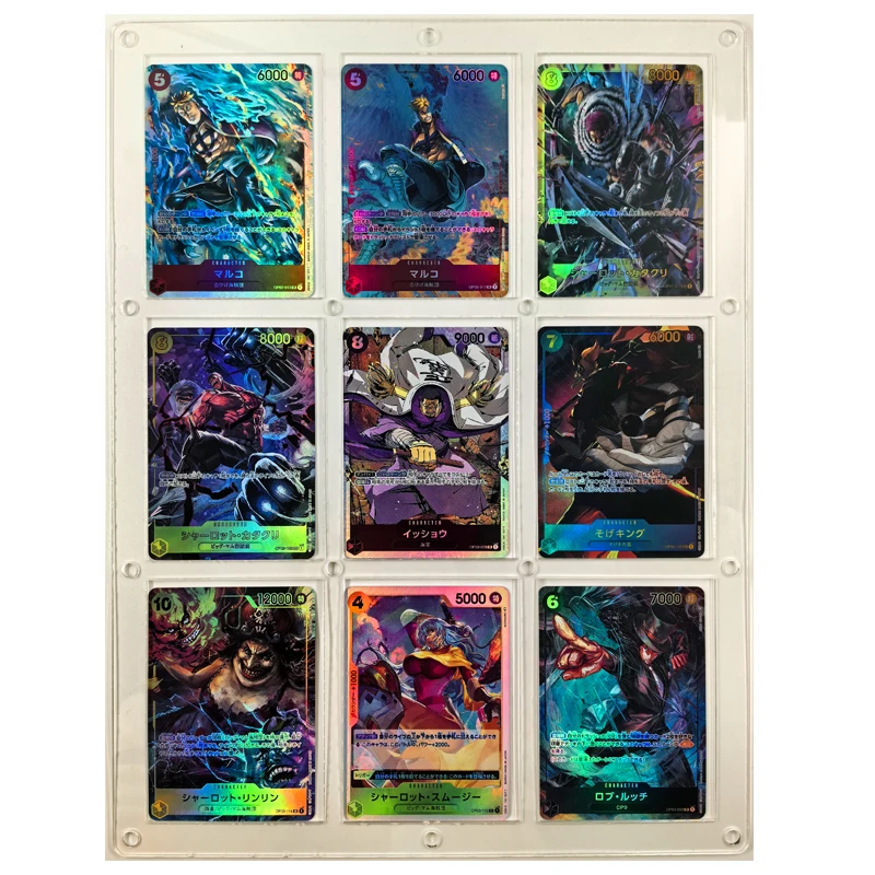 9Pcs/set One Piece Opcg Issho Diy Self-Control Collect Signature Trading Flash Card Anime Cartoon Gift Color Flash