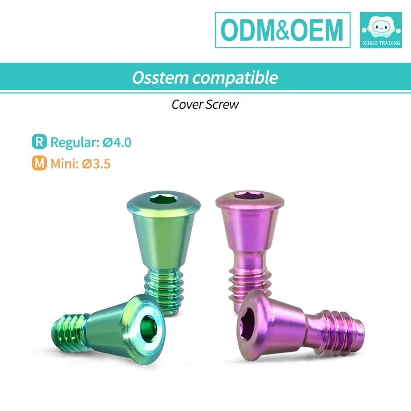 6PCS Osstem Compatible Dental Implant Cover Screw Healing Cap OEM/ODM Custom Abutment System Lab Supplies Wholesale Fast Ship