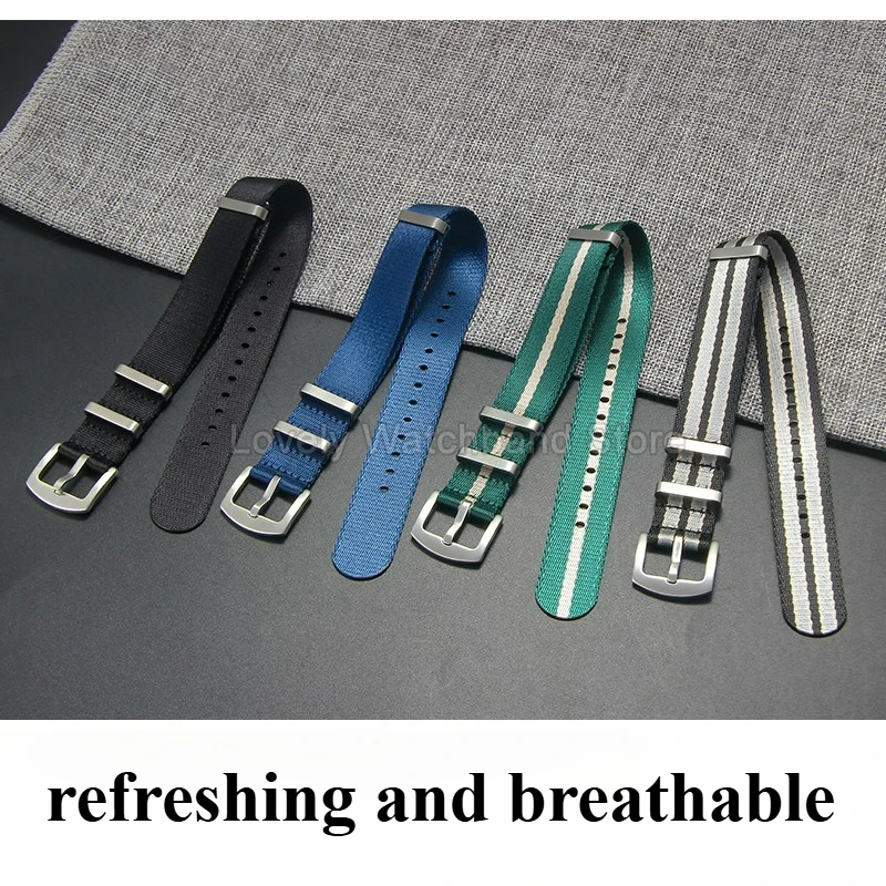 Нейлоновый браслет с защитой от выцветания для Seiko Casio Omega Seamaster Tissot 20, 22 мм, специальный ремешок с пряжкой, устойчивый к разрыву, легко чистящийся ремешок для часов