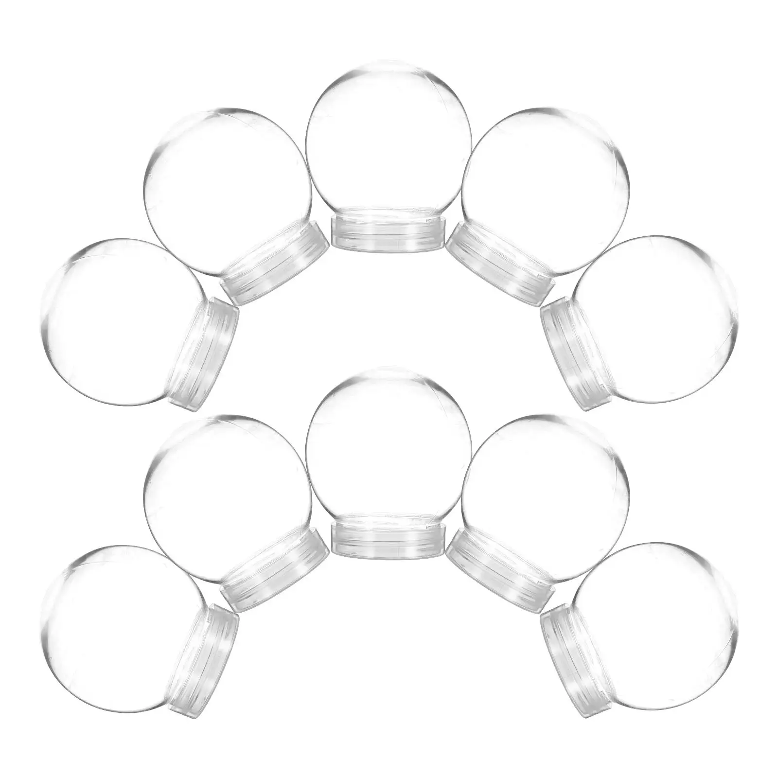 

10pcs Snow Globe Accessories Clear Plastic Round Water Globes for DIY Crafts Christmas Winter Project Party Supplies