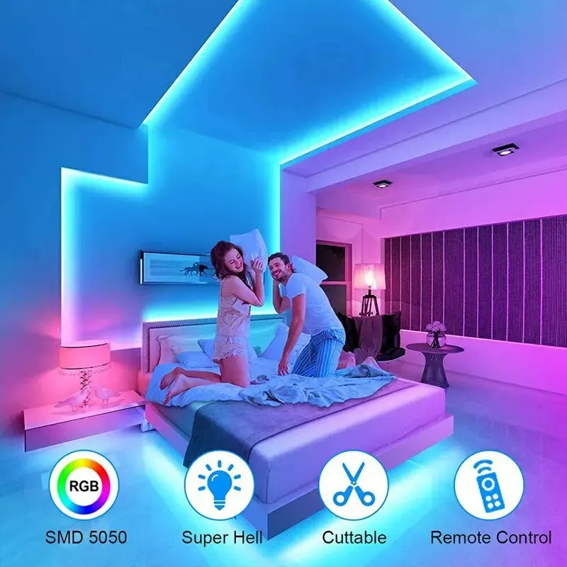 2024 Led Light Strip APP + 44KEY USB Smart Bluetooth LED Light Inteligentne sterowanie DIY Synchronizacja muzyki Zmiana koloru Led Strip Lights