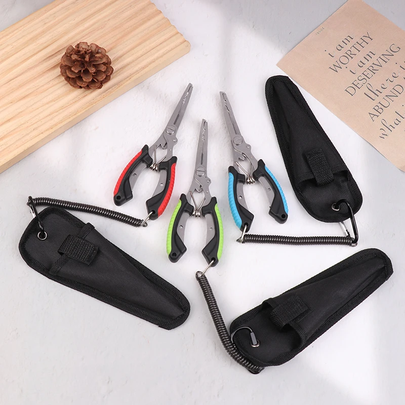 Ergonómica antideslizante de alta resistencia multifuncional corte línea de pesca anzuelos atados alicates equipo de pesca alicates para peces