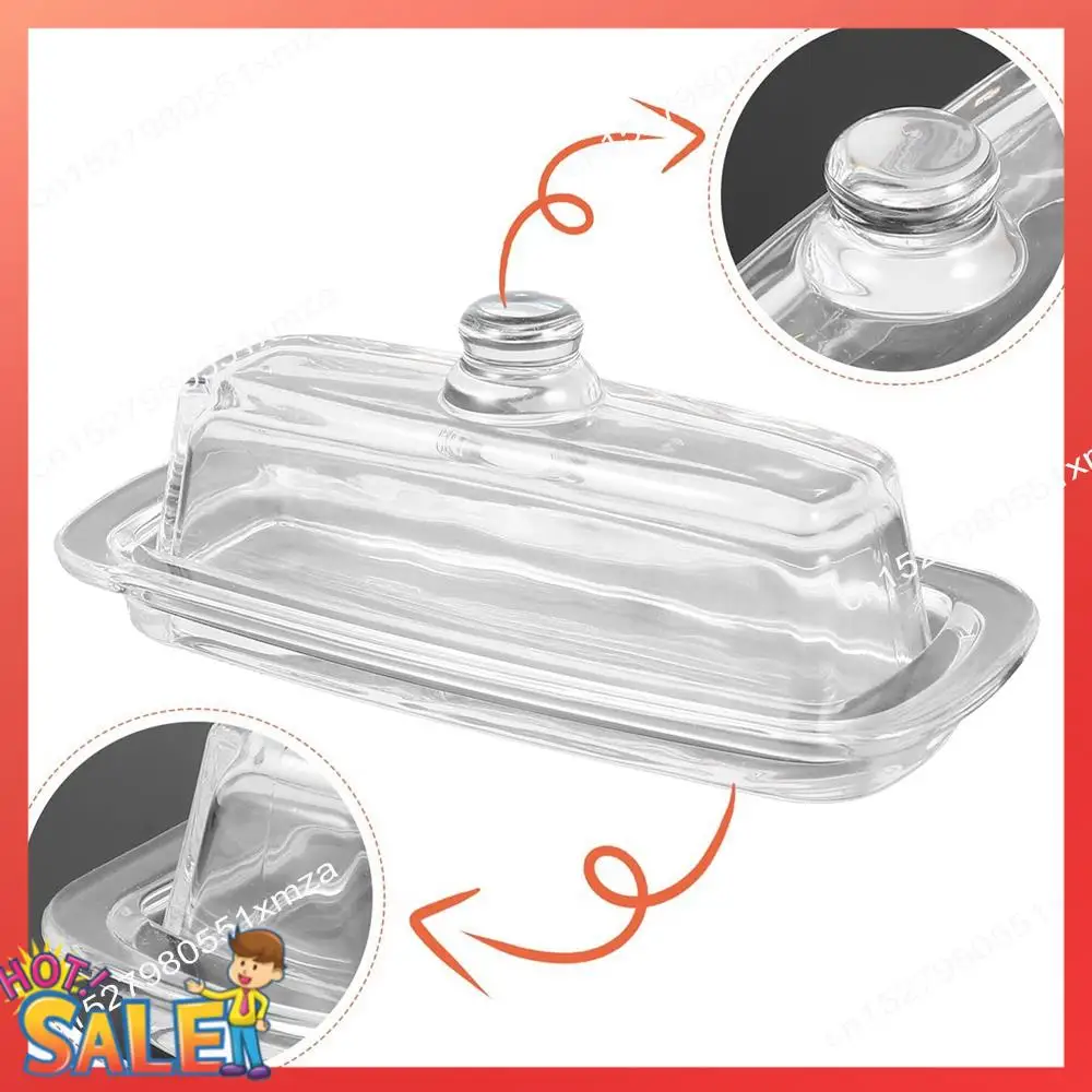 ABCL Glass Butter Dish With Lid Cream Cheese Dish Clear Butter Dish Butter Butter Tray Keeper Stands For East Coast Butter