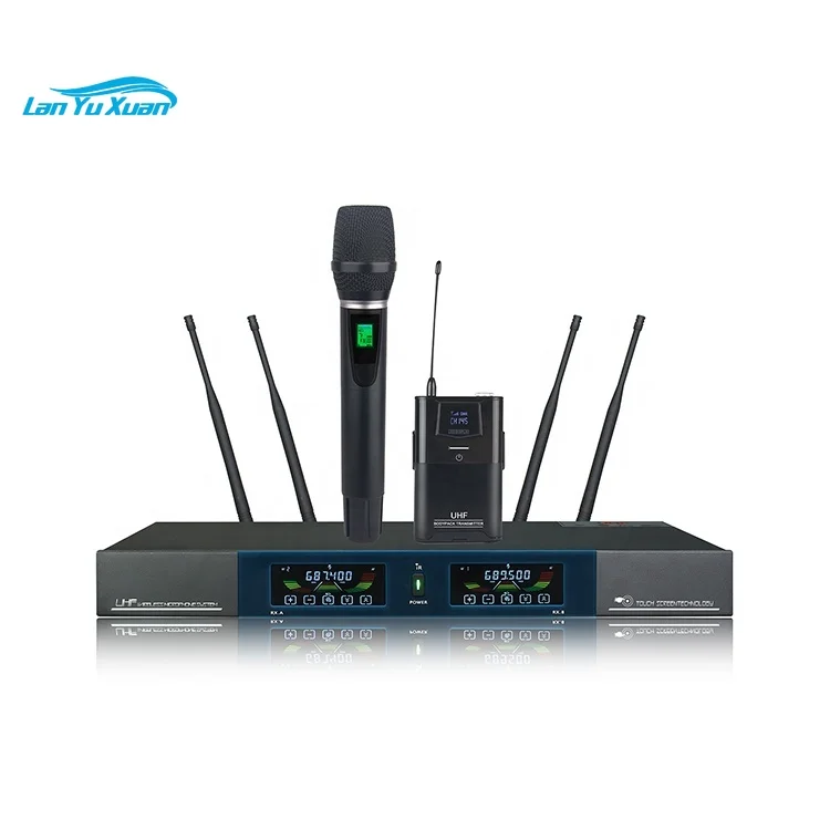 

U-Q2000 2 Channel Touch Screen Technology Wireless Microphone True Diversity Wireless Microphone