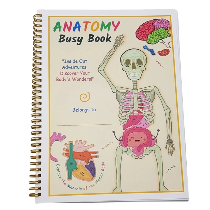 

Interactive Human Anatomy Busy Book Accessory for Kids Learning About Body Parts and Multifunction for Ages 6 to 8