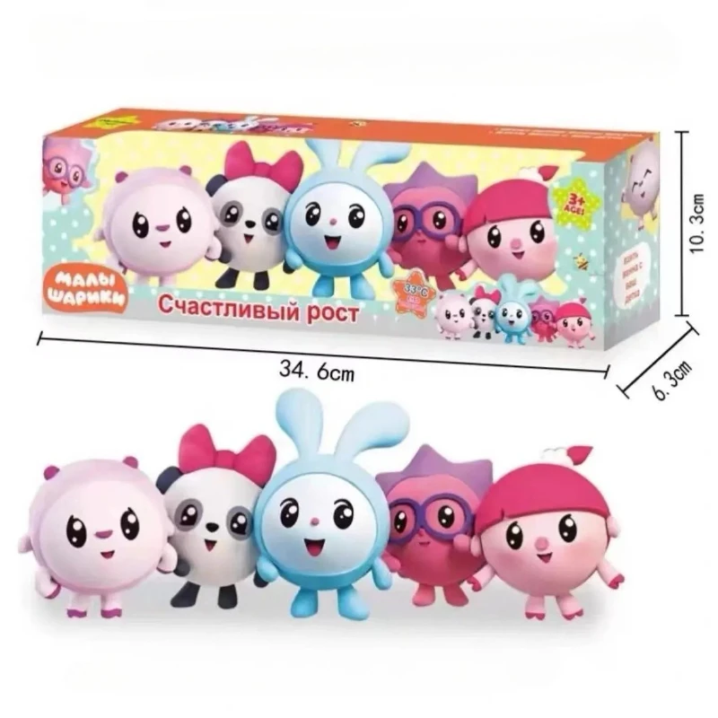 

5 шт. набор Babyriki фигурки героев Baby Riki Smesharik ПВХ модель игрушки мультяшная фигурка кролик ПВХ куклы украшения фигурка подарки