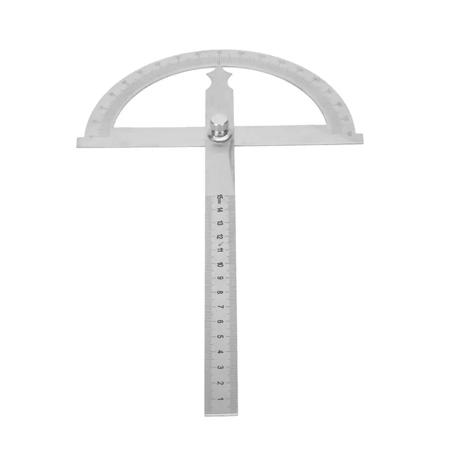 2-in-1 Stainless Steel Protractor Goniometer Angle Finder Gauge with 15cm Ruler - 0-180 Degree Measurement Tool