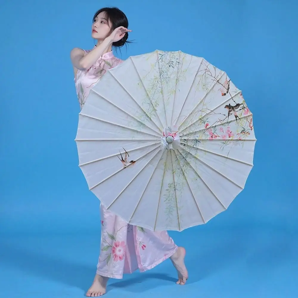 مطبوعة الحرير مزيتة ورقة مظلة الشريط تقليم 56 سنتيمتر حجم الحرير النسيج مظلة أزهار الكرز نمط النمط الكلاسيكي #2