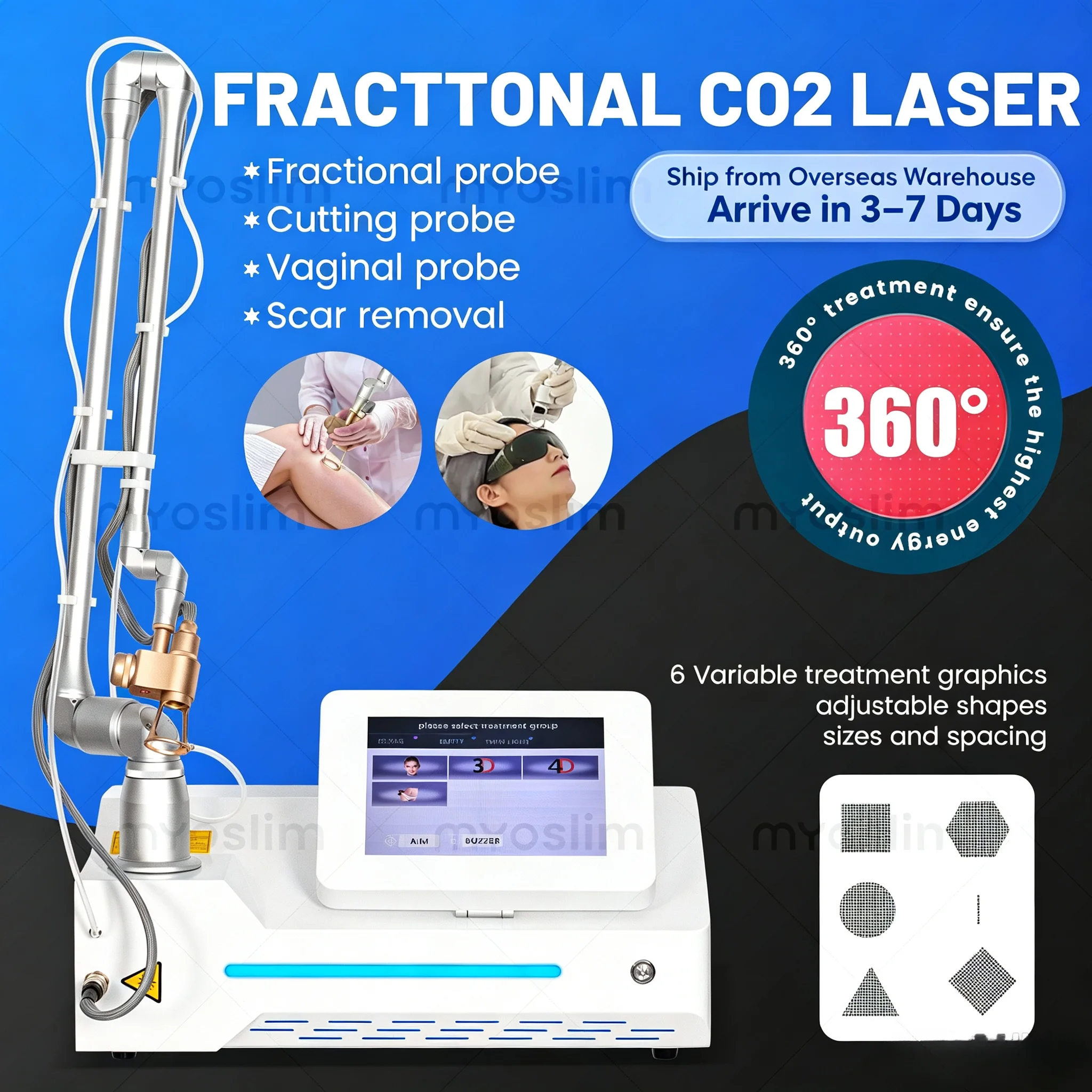 Professional CO2 Fractional Lase Machine Carbon Peel Skin Firming Scar Stretch Mark Acne Wrinkle Removal Beauty Device CE