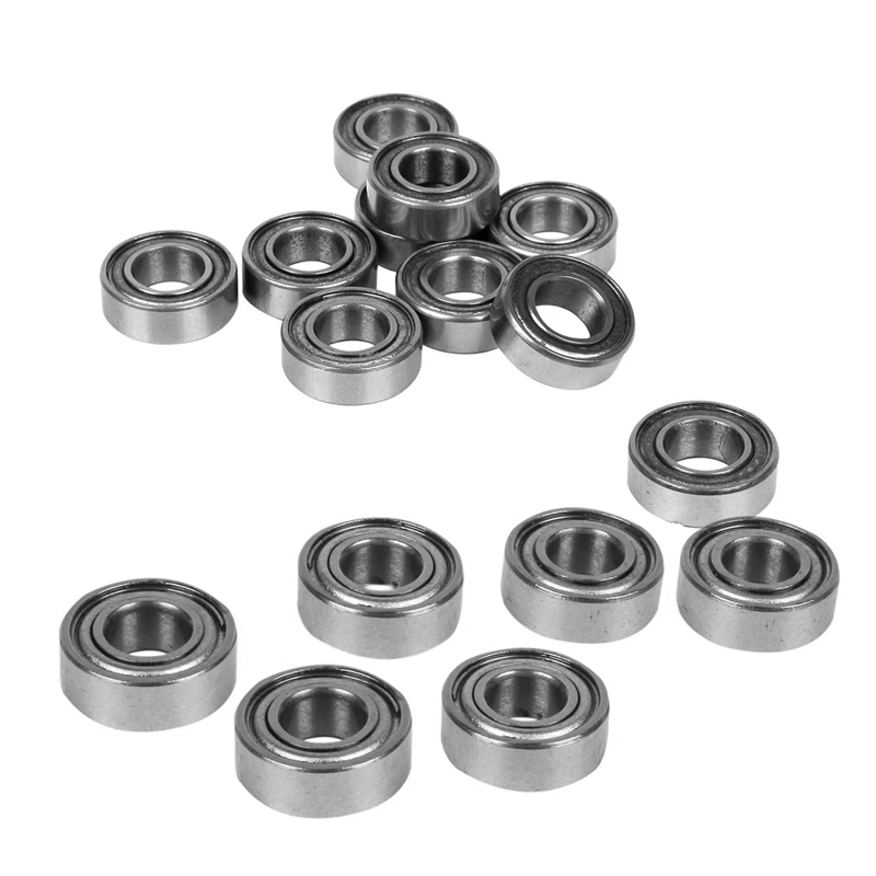 10Pcs Miniature Sealed Metal Shielded Metric Radial Ball Bearing Model: MR115 ZZ 5X11X 4MM & 10Pcs MR126 ZZ 6 X 12 X 4MM