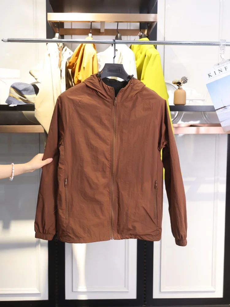 

Dough Fly 2025 Spring Autumn Men's New Faion Simple Versatile Comfortable Hooded Jaet Nylon Fiber Long Sve Stand...