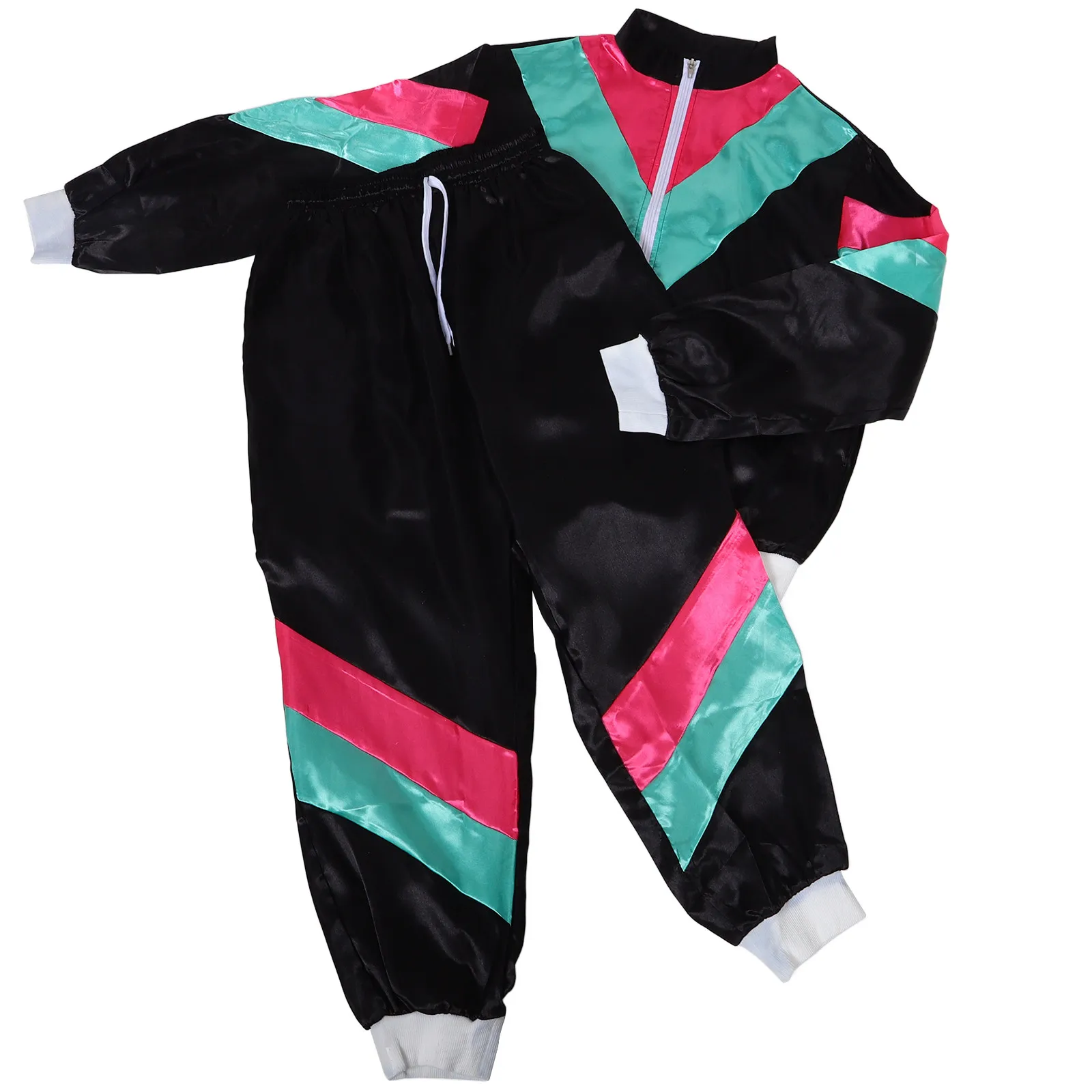 

Костюм для танцев в стиле хип-хоп, ретро-спортивный костюм, яркие цвета, для выступлений на сцене, тематических вечеринок, с блестками