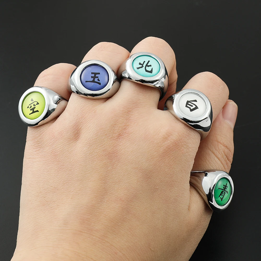 Fashion Open Adjustable Finger Rings Japan Anime Sasuke Uchiha Zhu Rings Trendy Cosplay Prop Accessories Women Jewelry Gift