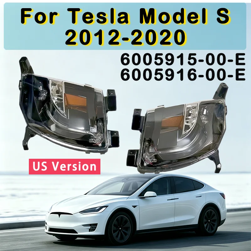 For Tesla Model S 2012-2020 US Spec LH/RH LED Front Bumper Fog Light DRL OEM Replacement Lamp 6005915-00-E 6005916-00-E