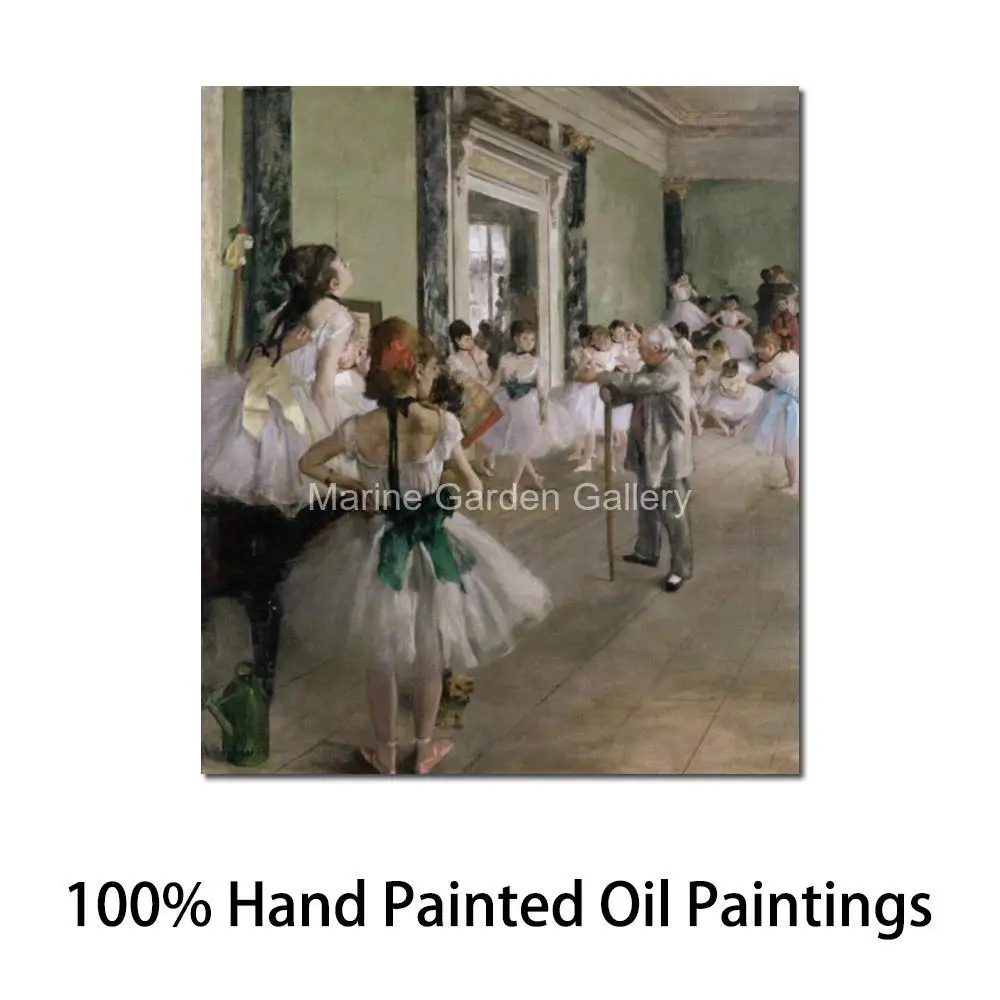 Beautiful Dancers Canvas Art Ballet Class Hand Painted Edgar Degas Painting Modern Artwork Hotel Room Office Wall Decor Large