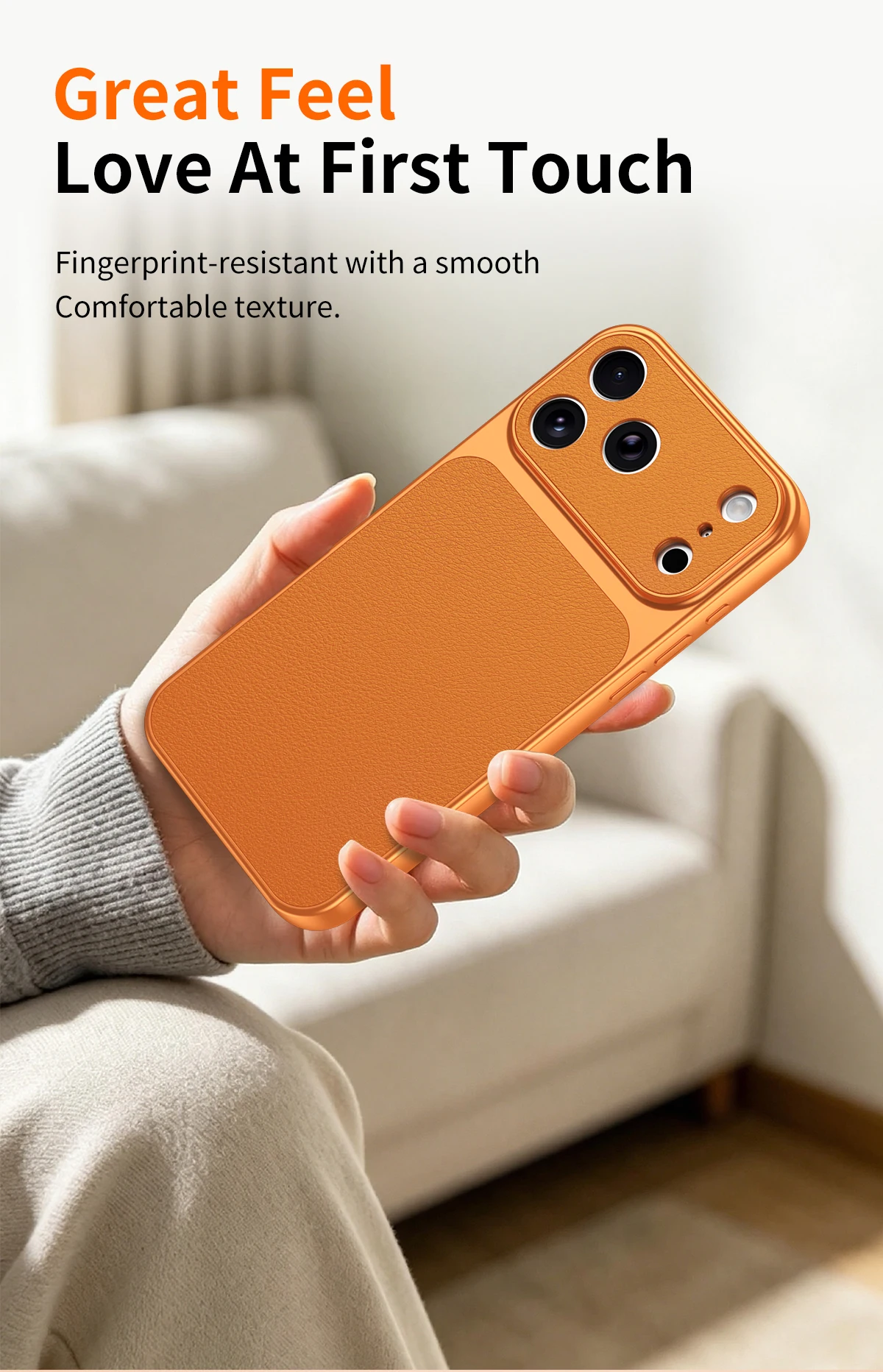Erschwingliche Luxus Premium PU Lammleder Silber Weiß Schwarz Handyhülle für iPhone 17 16 15 14 13 12 11 Plus Pro Max X XR Rückseite – Detail 3