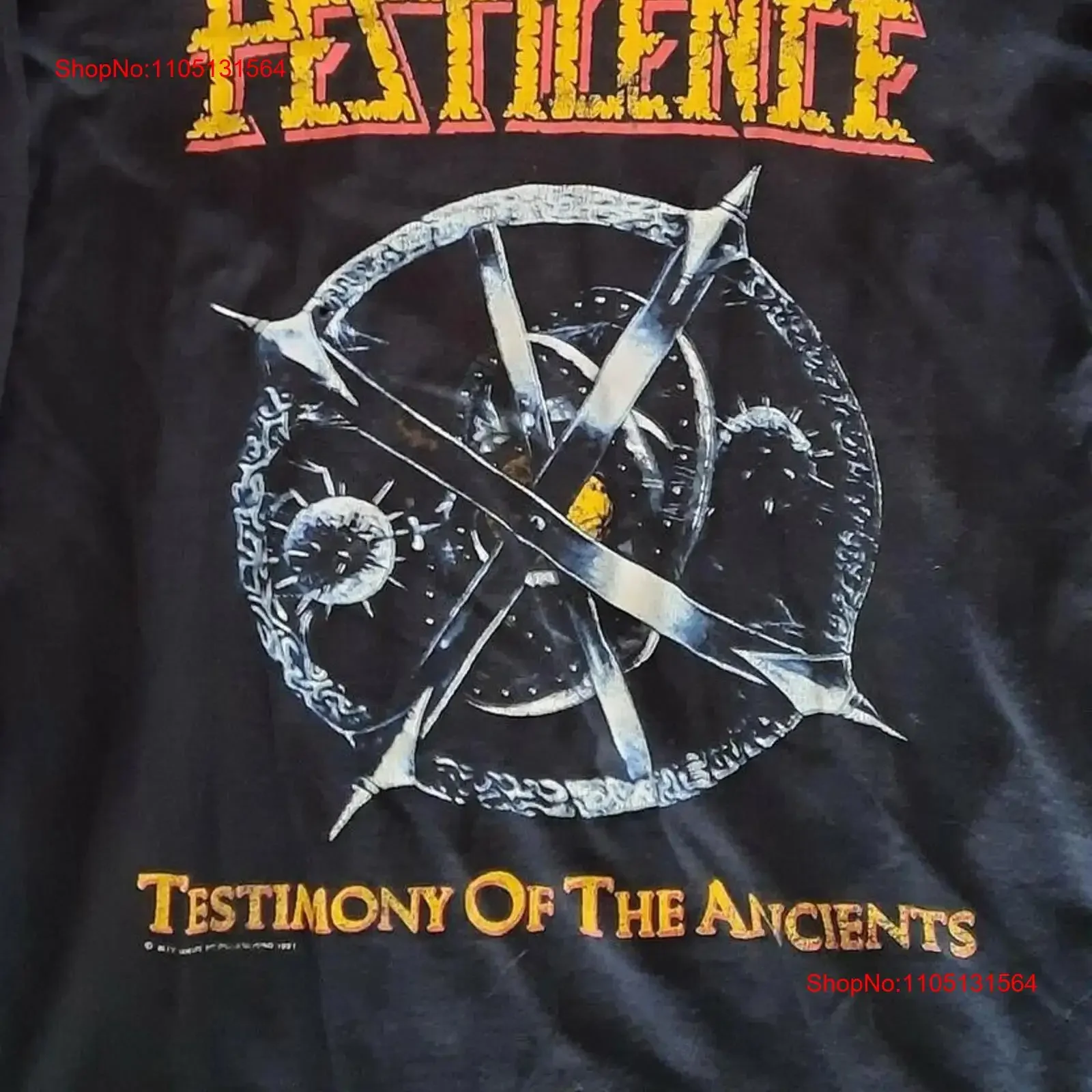 Pestilence groupe testonie des anciens t-shirt Concert S à 5XL MQ228 vintage lavé mode étiré respirant