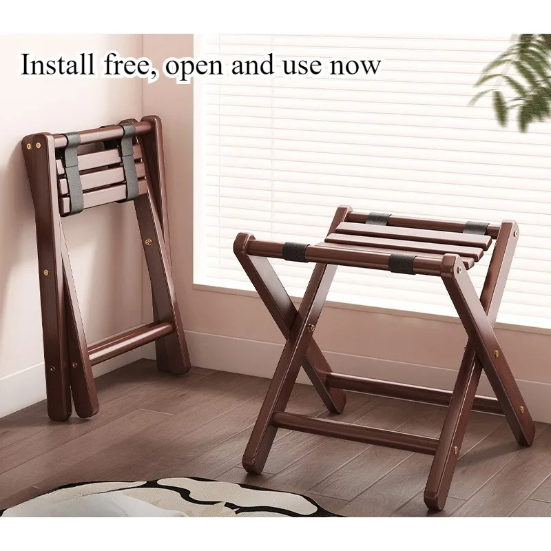 Foldable stool household pony new strong and durable solid wood portable storage thickened 2025 new bench