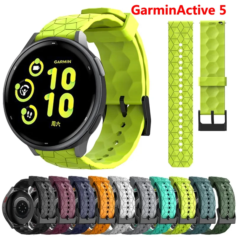 20mm Watchband for Garmin Active 5 Swim Strap Smart Watch Silicone Soft Breathable Sports Bracele